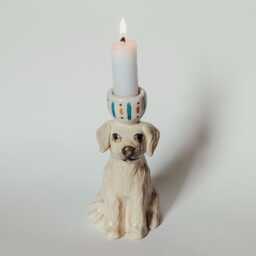 Your Dog As A Ceramic Candle Holder Unique Holder For Taper Candles - thumbnail 3