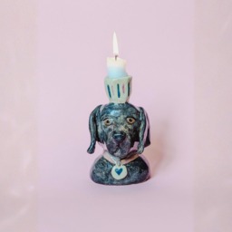 Your Dog As A Ceramic Candle Holder Unique Holder For Taper Candles - thumbnail 1