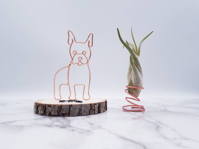 Wire French Bulldog Sculpture, Pet Memorial, Desk Decor - image 1