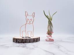 Wire French Bulldog Sculpture, Pet Memorial, Desk Decor - thumbnail 1