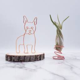 Wire French Bulldog Sculpture, Pet Memorial, Desk Decor - thumbnail 2