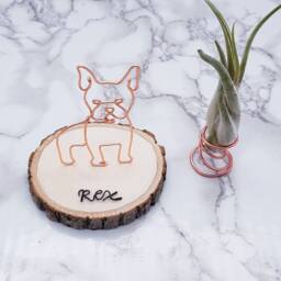 Wire French Bulldog Sculpture, Pet Memorial, Desk Decor - thumbnail 3