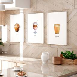 Coffee Poster Framed Wall Art Prints Set Of 3 For Coffee Bar Decor, Sign Gallery Kitchen & Dining Room Decor - thumbnail 2