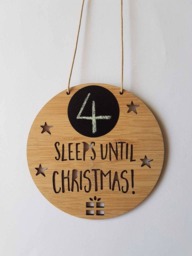 Sleeps Until Christmas Countdown Wall Hanging-Sign-Door Hanging-Wall Art-Plaque-Christmas-Decoration-xmas-Santa-Christmas Eve