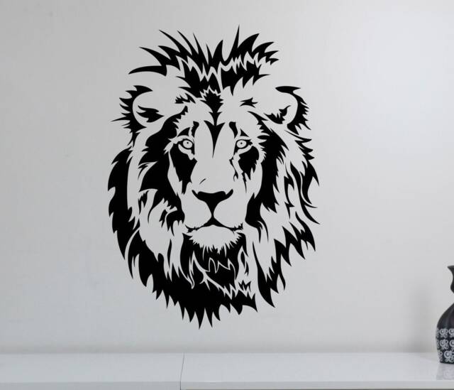 Lion Head Wall Decal Vinyl Sticker Safari Art Animal Decorations Home Housewares Living Room Bedroom Office Decor Poster Ln13 - image 1
