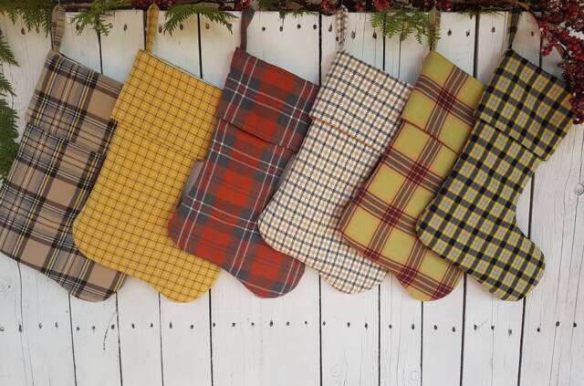 Farmhouse Plaid Christmas Stockings With Cuff - image 1