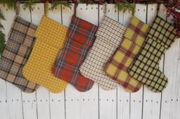 Farmhouse Plaid Christmas Stockings With Cuff - thumbnail 1