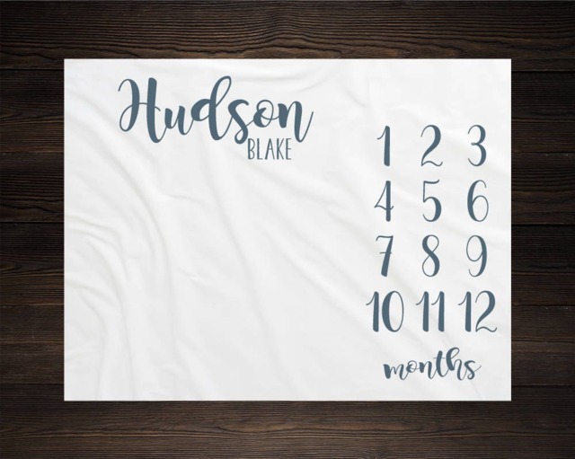 Milestone Blanket Monthly Baby Growth Tracker Minky Fleece Shower Gift Newborn Gender Neutral For Mom To Be - image 1
