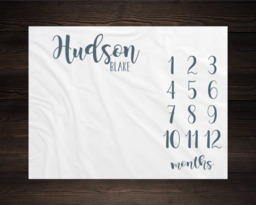 Milestone Blanket Monthly Baby Growth Tracker Minky Fleece Shower Gift Newborn Gender Neutral For Mom To Be - thumbnail 1