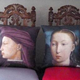 Vintage Medieval Portrait Of A Man On Linen Pillow Cover - thumbnail 3