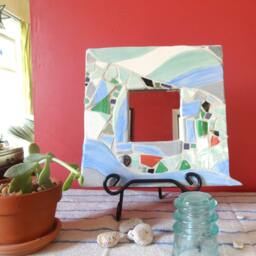 Aquamarine Mosaic Mirror - thumbnail 2