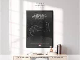 Marina Bay Track Art Print Singapore Grand Prix Poster - thumbnail 1