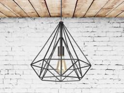 Industrial Lighting Pendant Light Chandelier Diamond Cage Minimalist Light Fixture Kitchen - thumbnail 1