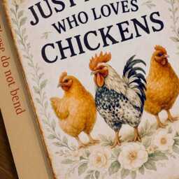 Tin Sign - Chicken Wall Art Rustic Farmhouse Decor Lover Gift For Women - thumbnail 2