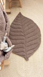 Faux Fur Leaf Playmat Mocha Mousse Baby Rug