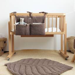 Faux Fur Leaf Playmat Mocha Mousse Baby Rug - thumbnail 3