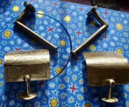 Moroccan Tarnished Brass Antique Gold Style Wall Mounted Toilet Paper Roll Holder - Various