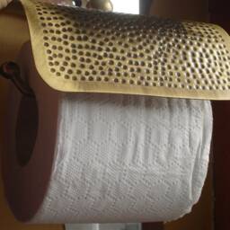 Moroccan Tarnished Brass Antique Gold Style Wall Mounted Toilet Paper Roll Holder - Various - thumbnail 4