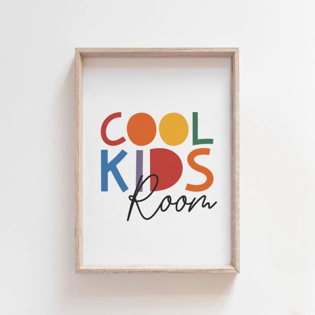Cool Kids Room Print, Playroom Prints, Colourful Wall Art, Boys Bedroom Girls Decor - image 1