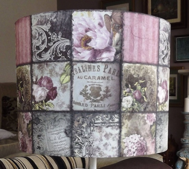 Shabby Chic Patchwork Lamp Shade French Cafe Floral Boudoir - image 1