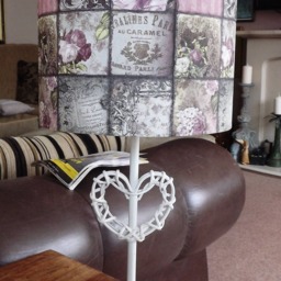 Shabby Chic Patchwork Lamp Shade French Cafe Floral Boudoir - thumbnail 2