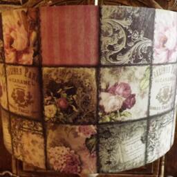 Shabby Chic Patchwork Lamp Shade French Cafe Floral Boudoir - thumbnail 4