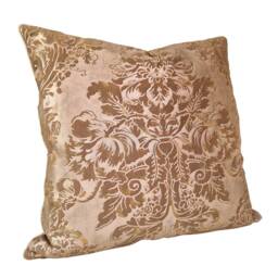 Throw Pillow Cushion Cover Fortuny Fabric Tortoise & Gold Dandolo Pattern - Made in Italy - thumbnail 2