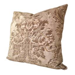 Throw Pillow Cushion Cover Fortuny Fabric Tortoise & Gold Dandolo Pattern - Made in Italy - thumbnail 3