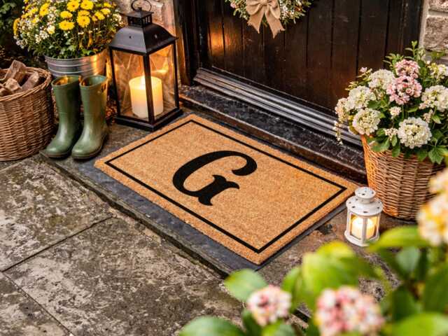 Initial Doormat - Custom Letter G Welcome Mat Personalized Coir Entry Rug - image 1