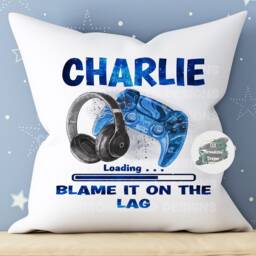 Personalised Gamer Cushion, Kids Gaming Room Decor - thumbnail 3
