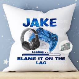 Personalised Gamer Cushion, Kids Gaming Room Decor - thumbnail 2