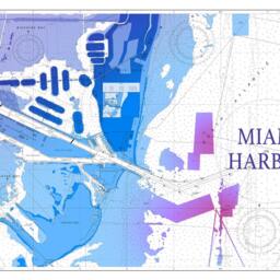 Miami Harbor Chart Art Print Coastal Home Decor - thumbnail 4