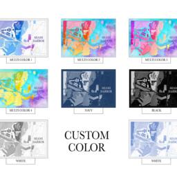 Miami Harbor Chart Art Print Coastal Home Decor - thumbnail 3