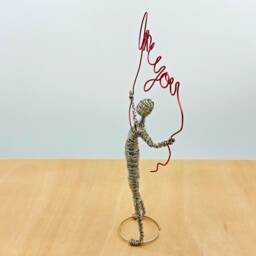 Wire Sculpture Love Art, Long Distance Gift, 7Th Anniversary Gift - thumbnail 3