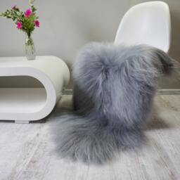 Sheepskin Icelandic Grey, Gray Xxl Rug Genuine Natural Sheepskin Area Rugs Carpet Draped On Chairs Cheap Shag Throw - thumbnail 2