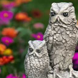 Concrete Owl Figurines Mother & Baby On Branch Realistic Garden Sculpture Outdoor Yard Decor Animal Lover Gift Wildlife Statue - thumbnail 3