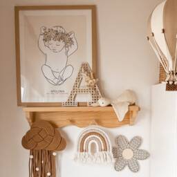 Wooden Rattan Letters Alphabet - Boho Nursery Decor Children's Room Wall Art Scandi Childrens Personalized Gift - thumbnail 3