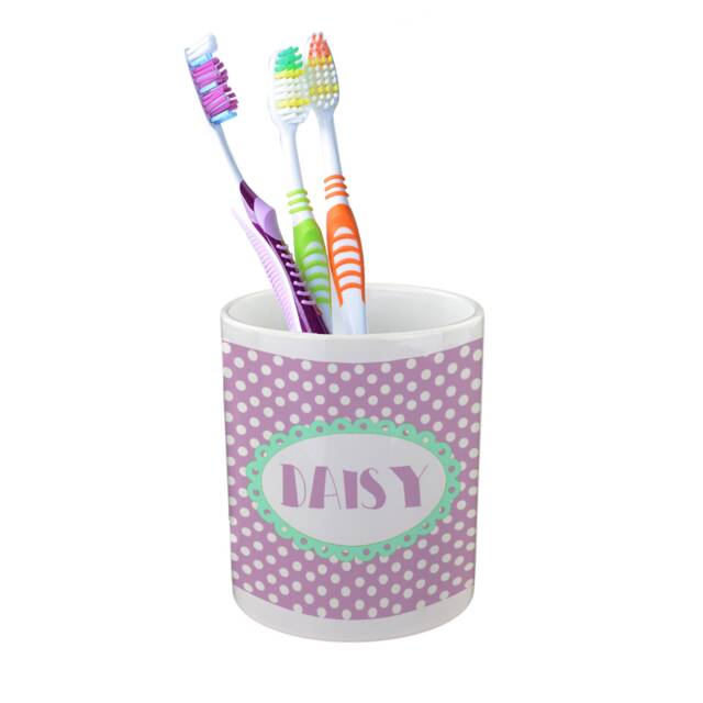 Personalised Tooth Brush Pot Design Ceramic Pot - image 1