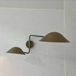 Double Arm Wall Lamp - Adjustable 2-Arm Sconce With Metal Shades, Modern Or Industrial Style - thumbnail 3