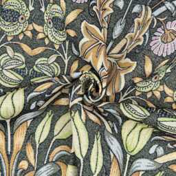 Lily & Pomegranate By William Morris Custom Made To Measure Fully Blackout Lined/Lined Curtain Ebony 3 - thumbnail 3
