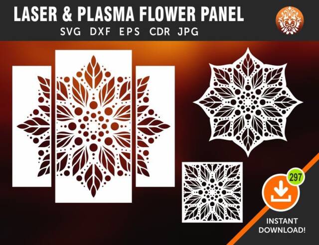 Mandala Panel, Partition Screen, Wall Decor, Hanging Laser, Cnc, Plasma Cricut Cutting File Cdr, Svg, Dxf, Eps Jpg - image 1