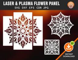 Mandala Panel, Partition Screen, Wall Decor, Hanging Laser, Cnc, Plasma Cricut Cutting File Cdr, Svg, Dxf, Eps Jpg - thumbnail 1