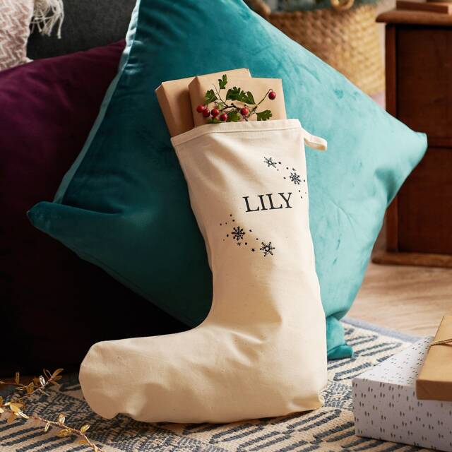 Personalised Snowflake Christmas Stocking - image 1