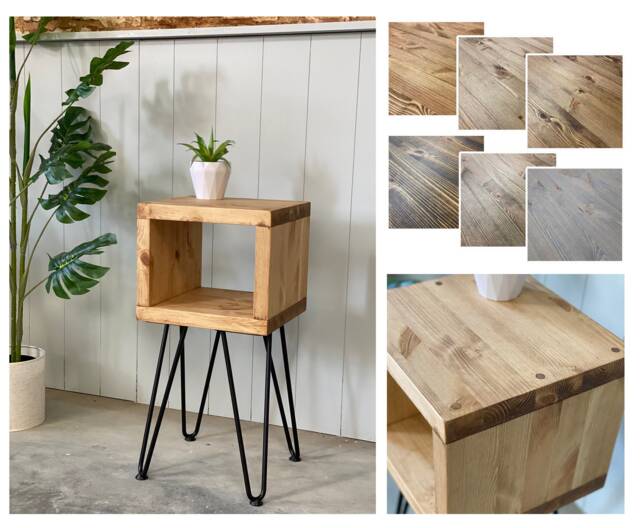 Bodia // Scandinavian Boho Style Side Table Nightstand With Hairpin Legs - image 1
