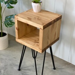 Bodia // Scandinavian Boho Style Side Table Nightstand With Hairpin Legs - thumbnail 3