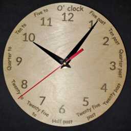 Capybara Wooden Analogue Clock With First Learning Description - 29cm By 19cm, Silent Quartz Movement - thumbnail 3