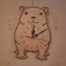 Capybara Wooden Analogue Clock With First Learning Description - 29cm By 19cm, Silent Quartz Movement - thumbnail 1
