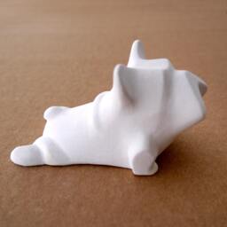 Frenchie Sculpture White French Bulldog Yoga, Handmade Painted Dog Figurine Psiakrew - thumbnail 2