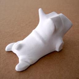 Frenchie Sculpture White French Bulldog Yoga, Handmade Painted Dog Figurine Psiakrew - thumbnail 3