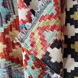 Runner Rug Tribal, Handmade Artisan Afghan Turkish, Scandinavian, Navajo, Bohemian, Wool Flatweave Multicolour Kilim 189x64 cm - thumbnail 4